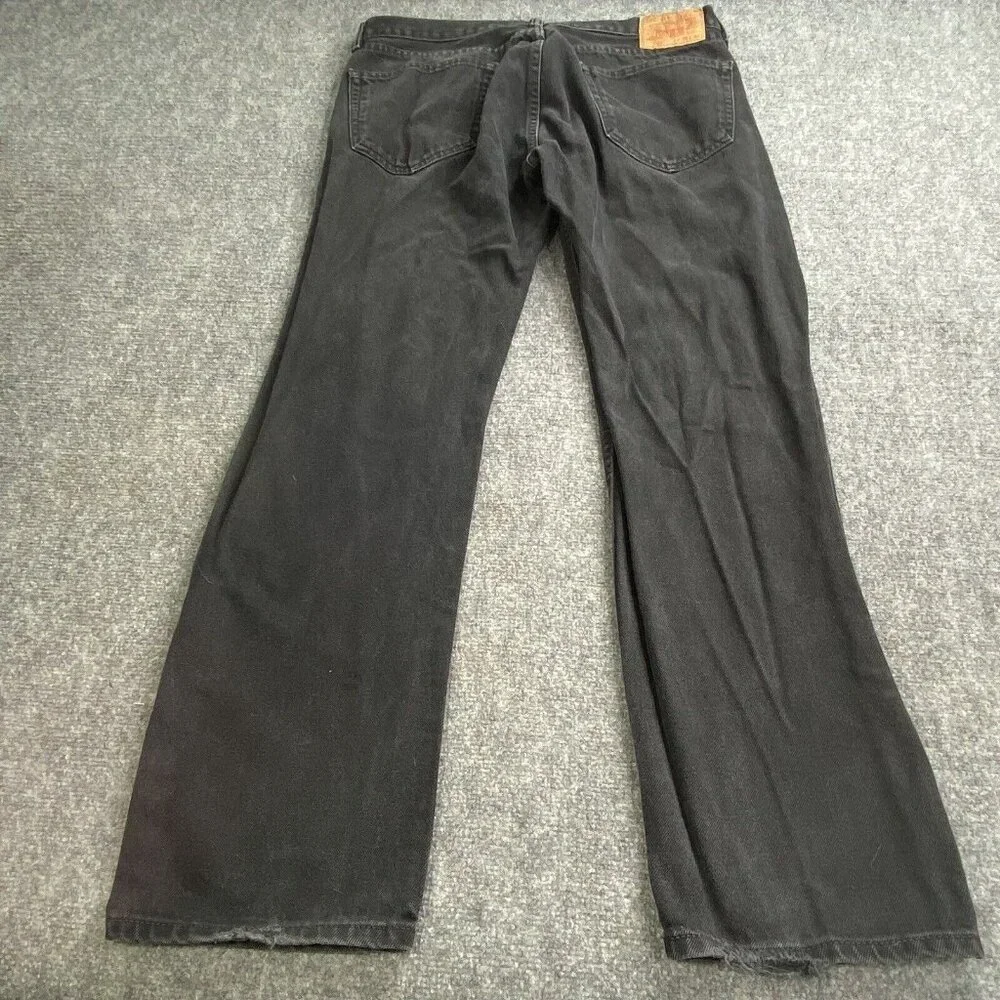 Vintage Y2K Levi's 505 Jeans Mens 36x32 Black Distressed Grunge Streetwear Retro